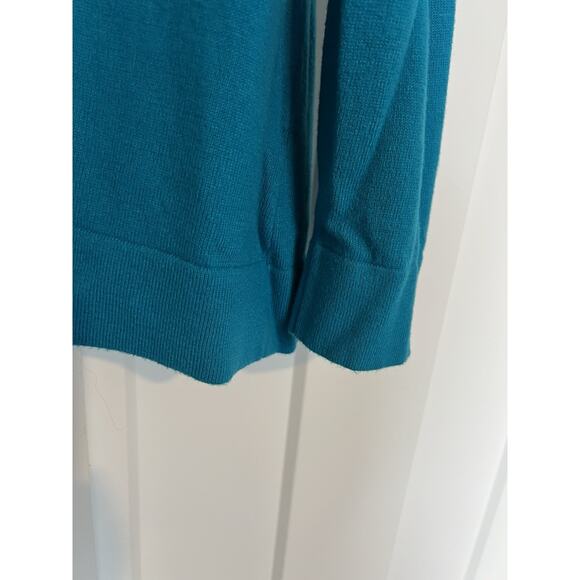 J.Jill Women's Sweater Size Large Petite Teal Long Sleeve V-Neck - Picture 4 of 9